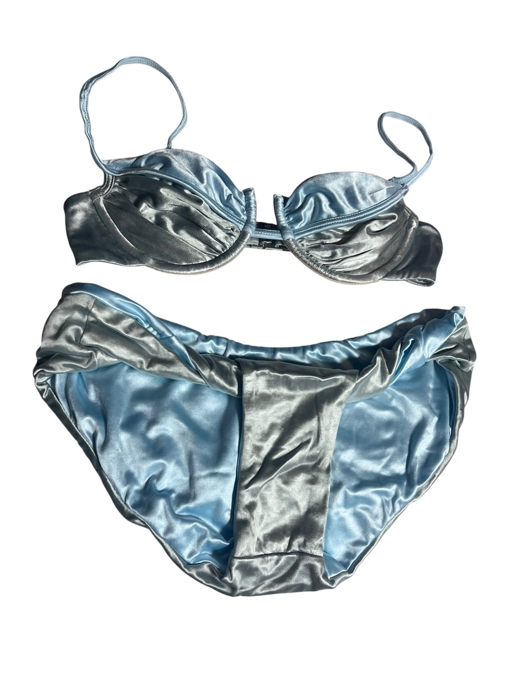 Isa Boulder metallic light blue two-piece swimsuit by the designer brand Isa
Bou